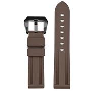 Silicone Strap 20mm 22mm 24mm 26mm Sport Rubber Bracelet Band Watch Accessories(Brown black,24mm)