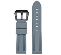Silicone Strap 20mm 22mm 24mm 26mm Sport Rubber Bracelet Band Watch Accessories(Grey black,24mm)