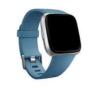 Silicone Strap Compatible with Fitbit Versa, Small,Slate - Soft TPU Sport Replacement Watch Band for Versa 2 Versa Lite Versa SE, Waterproof Flexible Wristband with Color-Matched Buckle-by Bobo