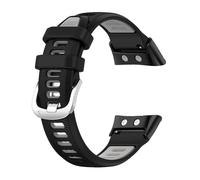 silicone strap for Garmin Swim 2 watch band for Garmin Forerunner 45 45s Replace band bracelet Two tone belt, Metal connectors (black grey)