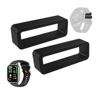 Silicone Strap Keeper, Watch Band Loop Replacement - 2X Shockproof Lock Safety Finish, 18mm 20mm 22mm 24mm Sizes + Lightweight 0.53g-0.9g, High Tensile Silicone- For Smartwatches