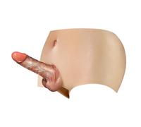 Silicone Strap on Dildo Panties Hollow Penis Sleeve Wearable Dildos Realistic G-Spotting Simulation Transgender Clothing Adult Sex Toy for Lesbian Gay Couple