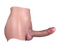 Silicone Strap-On Harness for Men with 9.65in Realistic Dildo Sleeve, Adjustable Waist & Leg Sizes, Body-Safe Soft Silicone Cock Extender for Gay Couples & Pegging Play