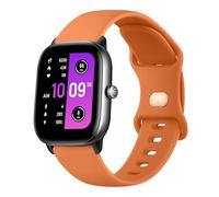 Silicone Straps Compatible with Amazfit GTS 2 Mini/4/4 Mini/3/2/2e, 20mm Soft Double Hole Buckle Band for Amazfit Bip 3 Pro/3/Bip U Pro/Lite/S/U (Orange)