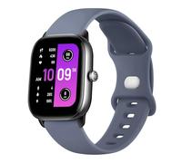 Silicone Straps Compatible with Amazfit GTS 2 Mini/GTS 4 / GTS 4 Mini/GTS 3 / GTS 2 / GTS 2e, 20mm Soft Double Hole Buckle Band for Amazfit Bip 3 Pro/Bip 3/Bip U Pro/Bip Lite/Bip S/Bip U (Blue Grey)
