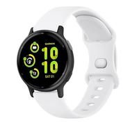 Silicone Straps Compatible with Garmin Vivoactive 5 Watch Strap/Vivoactive 6/3/3 Music, 20mm Soft Sport band Replacement for Venu Sq 2/Venu/Venu Sq & Forerunner 55/165/245/645 (White)