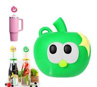 Silicone Straw Caps for 8mm Tumblers,Reusable Dust-Proof Straw Toppers,Fruit Ring Special Silicone Box,Magnetic Straws Cover,Lid Accessories (Green)