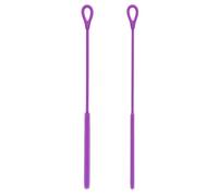Silicone Straw Cleaner Brush, 2Pcs Reusable Straw Cleaning Brush for Reusable Straws, Non-Slip Handle Soft and Bendable, 6mm+9mm Multi-Size for Cup, Water Bottles and Smoothies, Purple