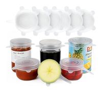 Silicone Stretch Lids (6 Pack, All Small Lids), Reusable, Durable, Expandable. Great for Keeping Food and Drinks Fresh, Dishwasher and Freezer Safe (2.8 In. in Diameter - Seals up to 4 Inch Container)