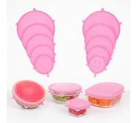 Silicone Stretch Lids - 6PCS & 12PCS Reusable Food Covers for Bowls, Dishes, Jars & Containers | Airtight & Leakproof Silicone Lids | BPA Free, Microwave, Dishwasher & Freezer Safe (Pack of 12)
