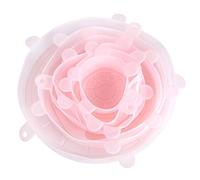 Silicone Stretch Lids, 6PCS Reusable Silicone Lids Round Silicone Bowl Covers Reusable Silicone Food Covers 6 Sizes Silicone Covers for Bowls (Pink)