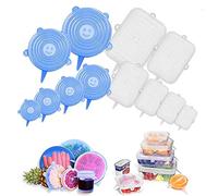 Silicone Stretch Lids,BPA Free Silicone Lids Food Covers,Reusable Rectangular & Round Stretch Lids for Various Containers Bowls, Dishwasher,Microwave, Freezer Keep Food Freshing (colour -13)