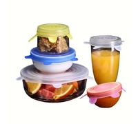 Silicone Stretch Lids Set, 6 Sizes, Reusable Food Storage Covers for Bowls, Fruits and Containers (transparency)