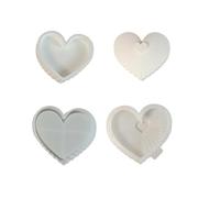 Silicone Striped Heart Storage Container 2 Pieces Designs for Artistics Craft Supplies Soap and