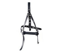 Silicone Stuffed BDSM Bondage Slave Gag Sex Toys for Women Open Mouth Gag Head Harness Oral Plug Oral Fixation Black One Size