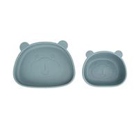Silicone Suction Bowl, Baby Suction Plates User Friendly Elastic Soft for Dishwasher for Refrigerator (Bowl and Plate)