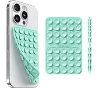 Silicone Suction Cup Phone Case Mount Double Sided - Klearlook Silicon Sticky Phone Grip with Higher Suction Power,Suction Pad Hands-Free Smartphone Accessories Holder for Selfies & Videos,Green