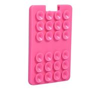 Silicone Suction Cup Phone Holder - Phones Wallet,Adhesive Suction Cell Card Mount, | Non Slip Multi-Purpose Ph0ne Holding Tool for Mirror, Window, Wall, and Shower, Can store : Up to 3 cards Pink