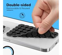 Silicone Suction Cup Phone Mount Double-Sided, Sticky Grip Suction Phone Case Mount for iPhone & Android, Hands-Free Phone Accessories for Tiktok Videos & Selfies (Black)