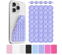 Silicone Suction Cup Phone Mount Double-Sided, Sticky Grip Suction Phone Case Mount for iPhone & Android, Hands-Free Phone Accessories for Tiktok Videos & Selfies (Light Purple)