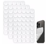Silicone Suction Pad, 3-Pack Phone Holder, Double-Sided Suction Case, Multipurpose Mount for Car & Home (White)