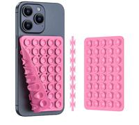 Silicone Suction Phone Case Mount (Compatible iPhone and Android Cellphone case, Hands-Free Phone Accessory Holder for Selfies and Videos) Fidget Toy Gift Pink