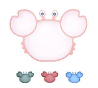 Silicone Suction Plate for Baby,Non Slip Toddlers Divided Placemat with Suction Fit Most High Chair, BPA-Free Dishwasher & Microwave Safe Kid Travel Feeding Tray and Bowl Baby Plate