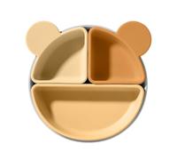 Silicone Suction Plate Portable Multifunctional Creative Cartoon Grid Non | Suction Training Divided Plate for Home Outdoors Travel Picnic Lightweight Easy Clean Stackable Child
