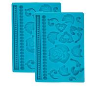 Silicone Sugar Paste - 2 Pieces Easy to Flick Baroque Mould - Silicone Mould for Decorating Cakes Chocolate Sweets, Home Decoration
