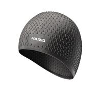 Silicone Swim Cap For Men Women - Comfortable Bathing Cap Ideal for Curly Short Medium Long Hair Shower Caps Keep Hairstyle Unchanged Non-Slip (Black)