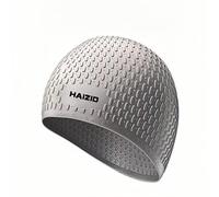 Silicone Swim Cap For Men Women - Comfortable Bathing Cap Ideal for Curly Short Medium Long Hair Shower Caps Keep Hairstyle Unchanged Non-Slip (Grey)