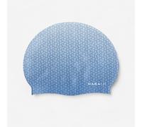 Silicone Swim Cap - One Size - Geo White Blue