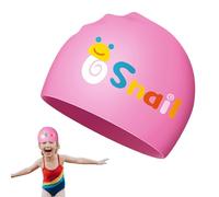 Silicone Swim Hat, Waterproof Cartoon Kids Swimming Cap, Soft Non-Slip Flexible Unisex Pool Accessories for Girls, Boys, Exercise, and Swim Competitions, White, Blue, Yellow, Pink