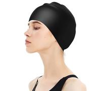 Silicone Swimming Cap for Women Men Durable and Odour Free Swim Hat 3D Ergonomic Design Anti-Slip Waterproof Elastic Swim Cap for Long Hair Adults Kids Bathing Swimming