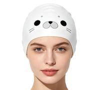 Silicone swimming cap pretty protection soft silicone and | Women's Long Hair Swimming Caps for Water Bathing Sports Rafting Shower Outdoor Sea Beach Exercise