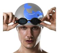 Silicone Swimming Hat, Silicone Swimming Hat,Ear Protection Cartoon Dolphin Pattern Waterproof Swimming Hat | Elastic Flexible Non Slip Pool Accessories for Boys, Girls