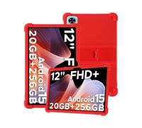 Silicone Tablet Case for DOOGEE T36 12 inch with Full Coverage, Shockproof, Anti-scratch, Adjustable Stand, and Soft Silicone Cover,Red