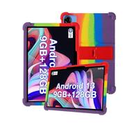 Silicone Tablet Case for DOOGEE U10 2025 10.1 inch Kids Friendly,Shockproof, Anti-scratch, Adjustable Stand, and Soft Silicone Cover,Rainbow