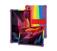 Silicone Tablet Case for Lenovo K11 Plus 11.45inch TB352FU with Full Coverage, Shockproof, Anti-scratch, Adjustable Stand, and Camera Protection,Rainbow
