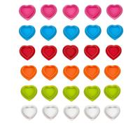 Silicone Tattoo Ink Caps 100 Pack Heart Shape 6 Colours Large Capacity Tattoo Pigment Cups Holder with Stable Base