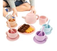 Silicone Tea Set for | Pretend Play Kitchen Toy | Educational Role Play Teapot & Cup Set | for Boys Girls Preschool Kindergarten Playroom Birthday Gift Vacation