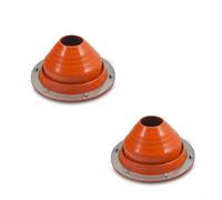 Silicone Tent Stove Flashing Kit - Anti-Scald Collar for Wood Burner Flue Pipe Seal Perfect for Bell Tents Cabins Sheds & Boats Includes Mounting Hardware (2 Pack)