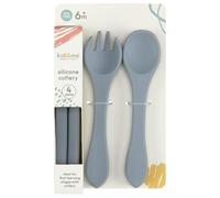 Silicone - This Set of Silicone is Ideal for First Learning Stages with - Wipe Clean After Use - Includes: 2 X Knifes, 1 X Spoon, 1 X Fork (Blue)