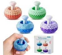 Silicone Thumb Rocker Fidget Toys 4 Pack, Quiet Sensory Toys for Autism ADHD Anxiety, Silent Desk Gadgets for Kids Adults Teens, Stocking Stuffers for Men Women Teen Gifts