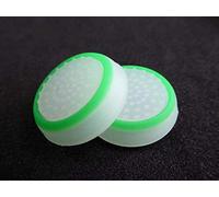 Silicone Thumb Stick Joystick Cap Analog Grip Thumbsticks Cap Cover Case for PS4 PS3 Xbox One Xbox 360 Game Controllers (White-Green)