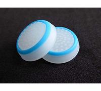 Silicone Thumb Stick Joystick Cap Analog Grip Thumbsticks Cap Cover Case for PS4 PS3 Xbox One Xbox 360 Game Controllers (White-Blue)