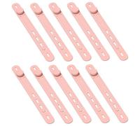 Silicone ties for cable management, adjustable and reusable with buckle closure, designed for headphone cables and data cable storage (pink)