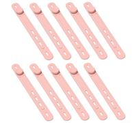 Silicone ties for cable storage, adjustable and elastic with secure buckle, reusable for organizing headphone cables, data cables, and other cords (pink)