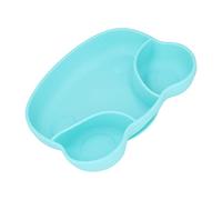 Silicone Toddler Plates, Microwave Safe Frog Shape Baby Dinner Plate Self Feeding Easy to Grip Practical with Suction Cup for High Chairs for Over 6 Months (Blue Frog)