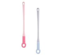 Silicone Toe Cleaning Brush 2pcs with Long Handle for Shower Foot Care | Soft Narrow Bristles, Ergonomic Easy-grip Design, No-bend Reach, Hook Storage, Suitable for Feet and Toe Crevices